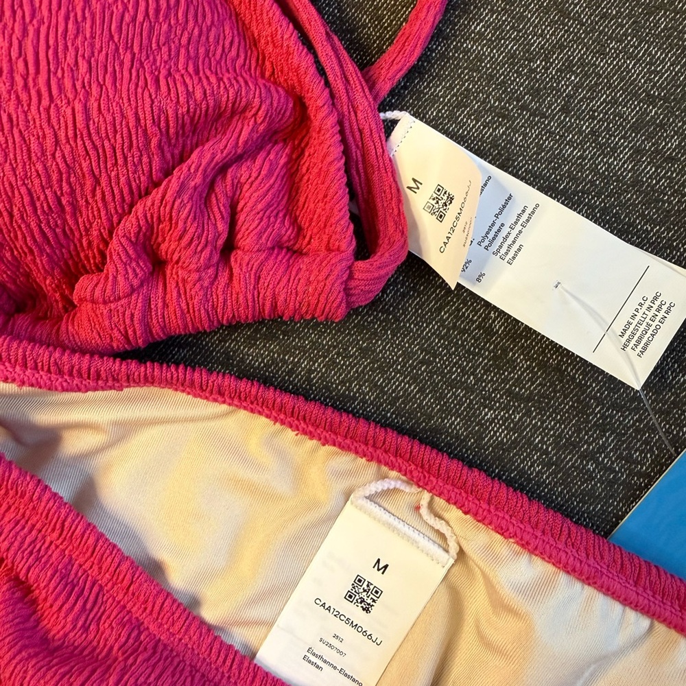 Cupshe Magenta Textured Triangle Bikini Set - Picture 5 of 6